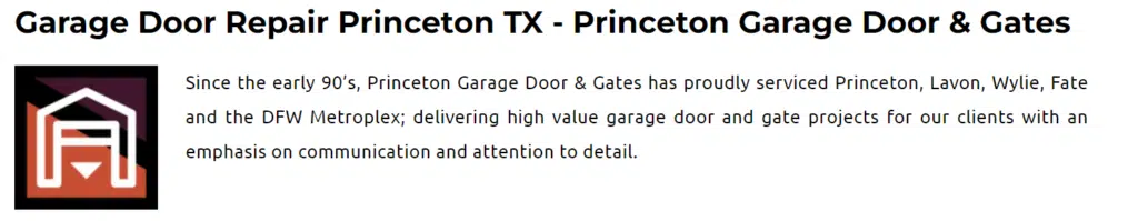 garage door repair in Princeton TX