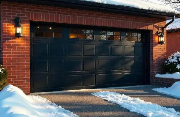 Black Garage Door with Windows