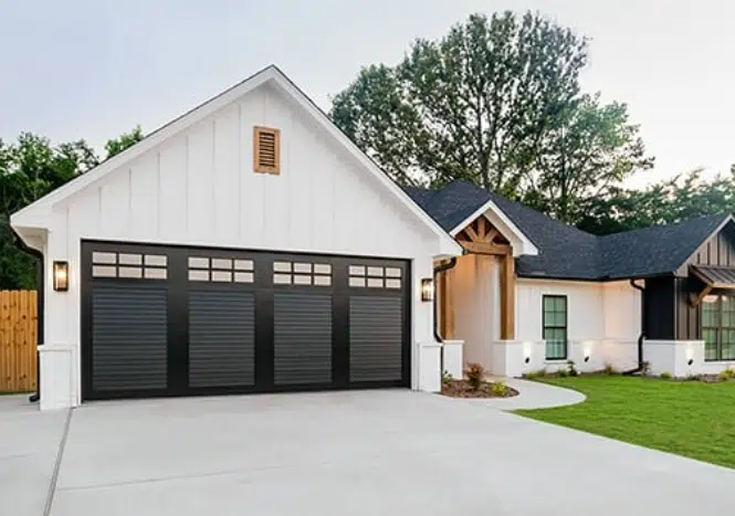 Black Garage Door with Windows